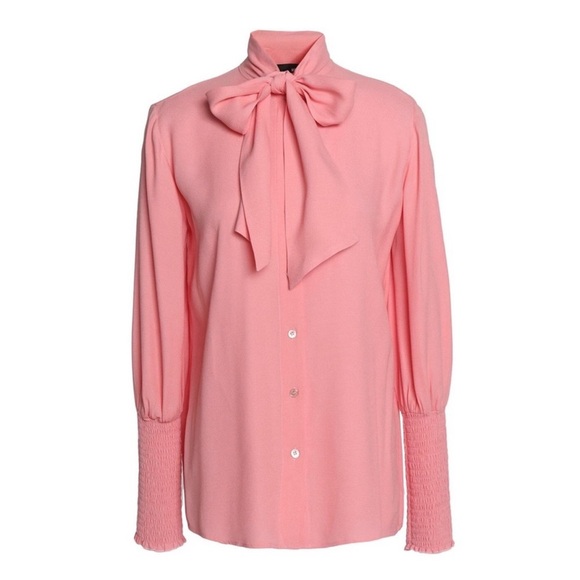 Love Moschino Neck Tie Bow Crepe Blouse NWT - Picture 1 of 6